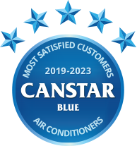 Canstar Blue most satisfied customers award for air-conditioners 2019-2023